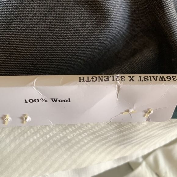 Chaps Mens Grey Dress Pants 36W X 32L 100% Wool Classic Fit Flat Front - Picture 3 of 14